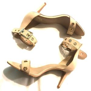 Vince Camuto grommet heels in pinkish nude